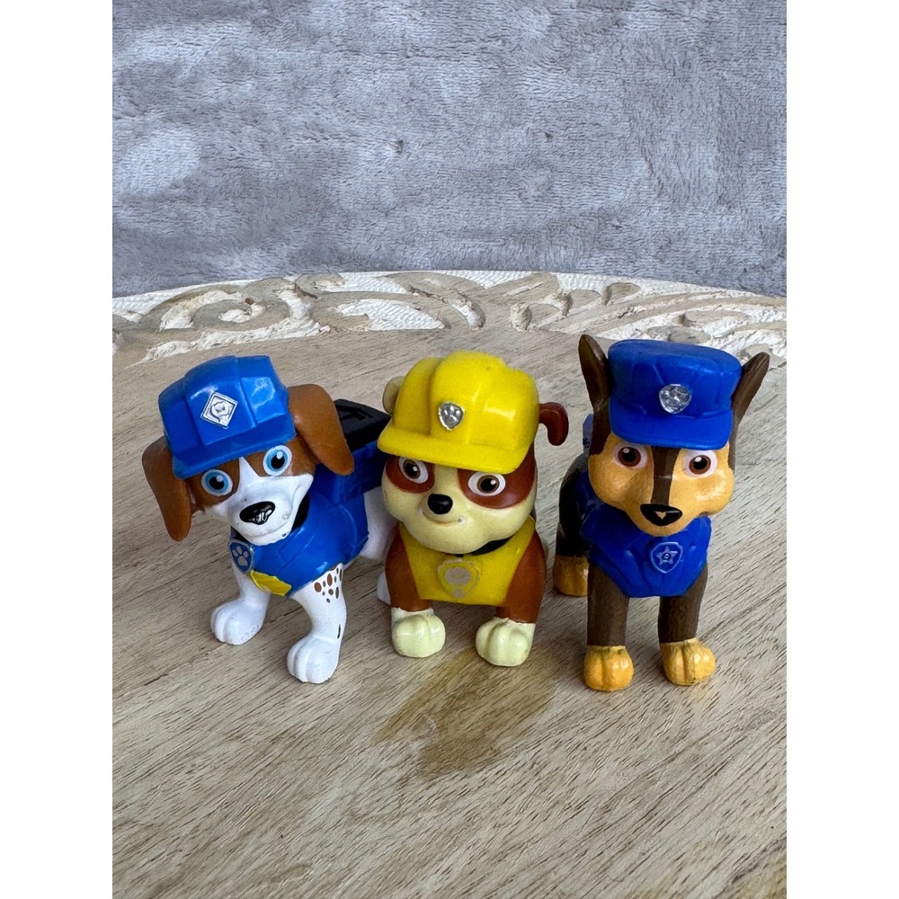 Paw Patrol Action Figure Lot of‎ 3 Chase Rubble Marshall Rescue Pups Toy Set
